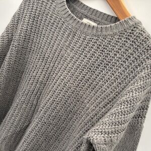 Cotton On Knitwear Womens Grey M Shaker Rib High Low Oversized Sweater